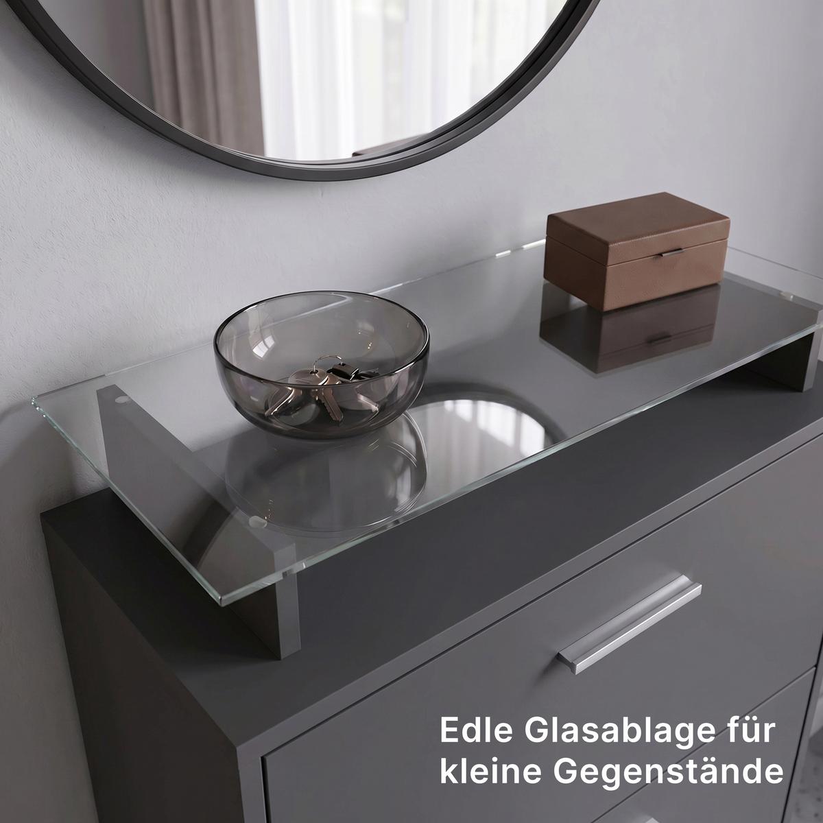 SCHUHSCHRANK Lavia Front in Eiche sägerau - Eiche San Remo, Holzwerkstoff (89/128/23cm) - Vladon