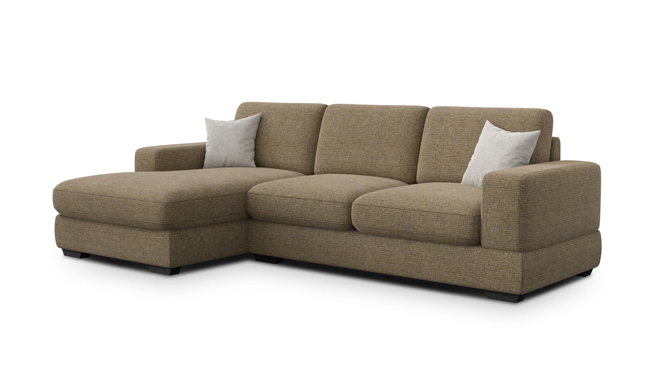 ECKSOFA OTTO 4-Sitzer, taupe - Taupe/Schwarz, Holz/Textil (279/159cm) - Wozimo