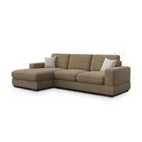 ECKSOFA OTTO 4-Sitzer, taupe - Taupe/Schwarz, Holz/Textil (279/159cm) - Wozimo