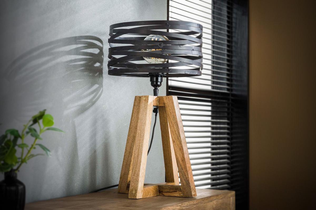 TISCHLAMPE DALIAN Schwarz Holz - Schwarz, Holz (29/29/50cm) - KAWOLA