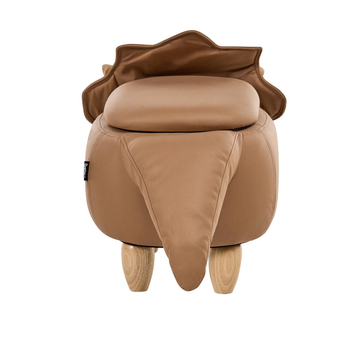 TIERHOCKER Braun Triceratops - Braun, Textil (92/56/42cm) - Beliani