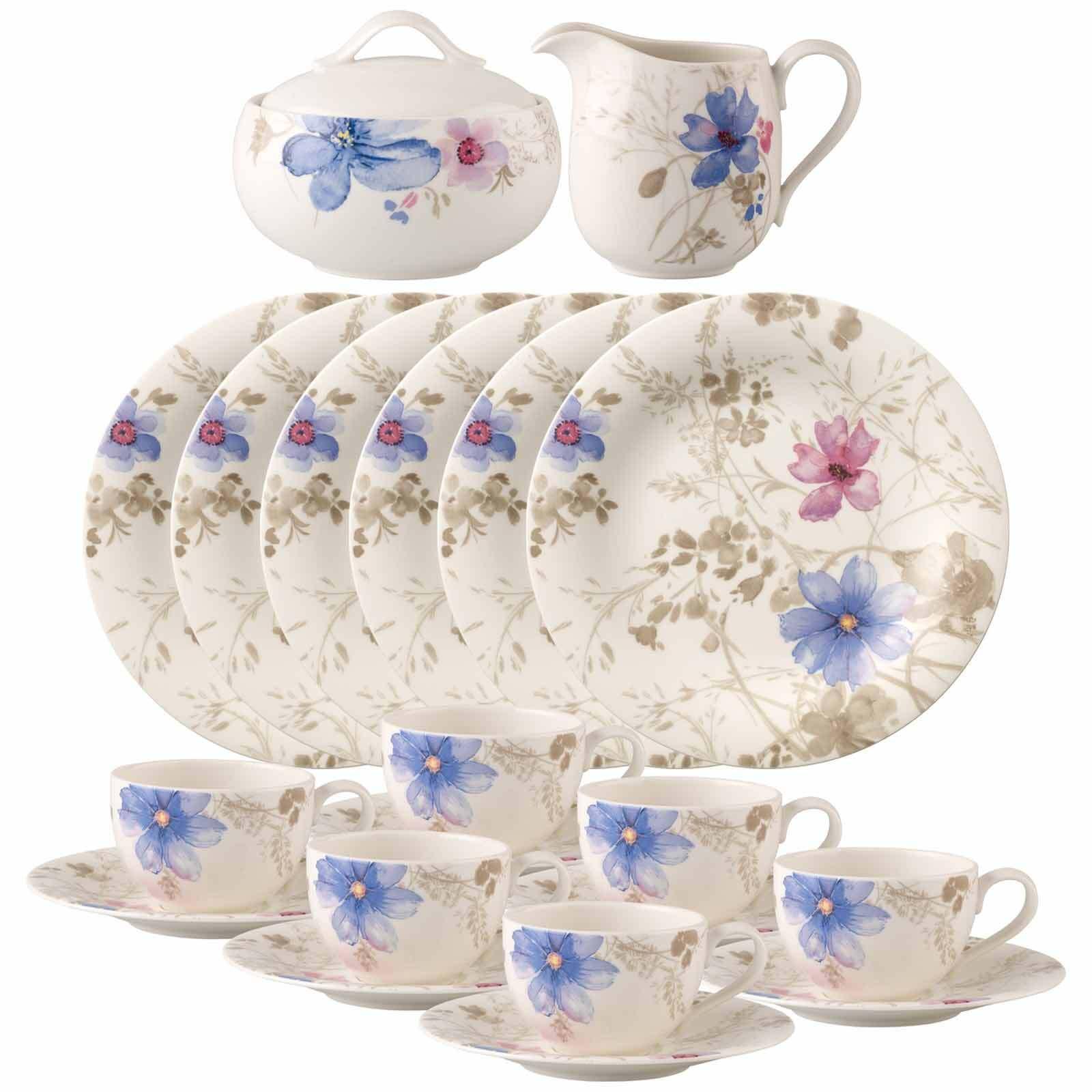 KAFFEESERVICE Mariefleur Gris Basic bunt 20-tlg. - Multicolor, Keramik (2/2/2cm) - Villeroy & Boch