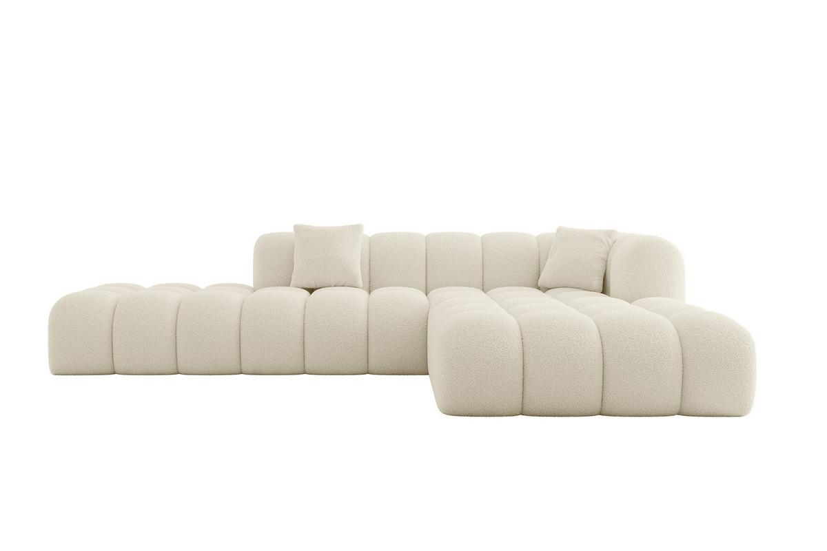 ECKSOFA Ottomane Rechts OLEA-L2 - 289x176x71 cm Beige - Creme/Schwarz, Holzwerkstoff/Kunststoff (289/176cm) - ALTDECOR