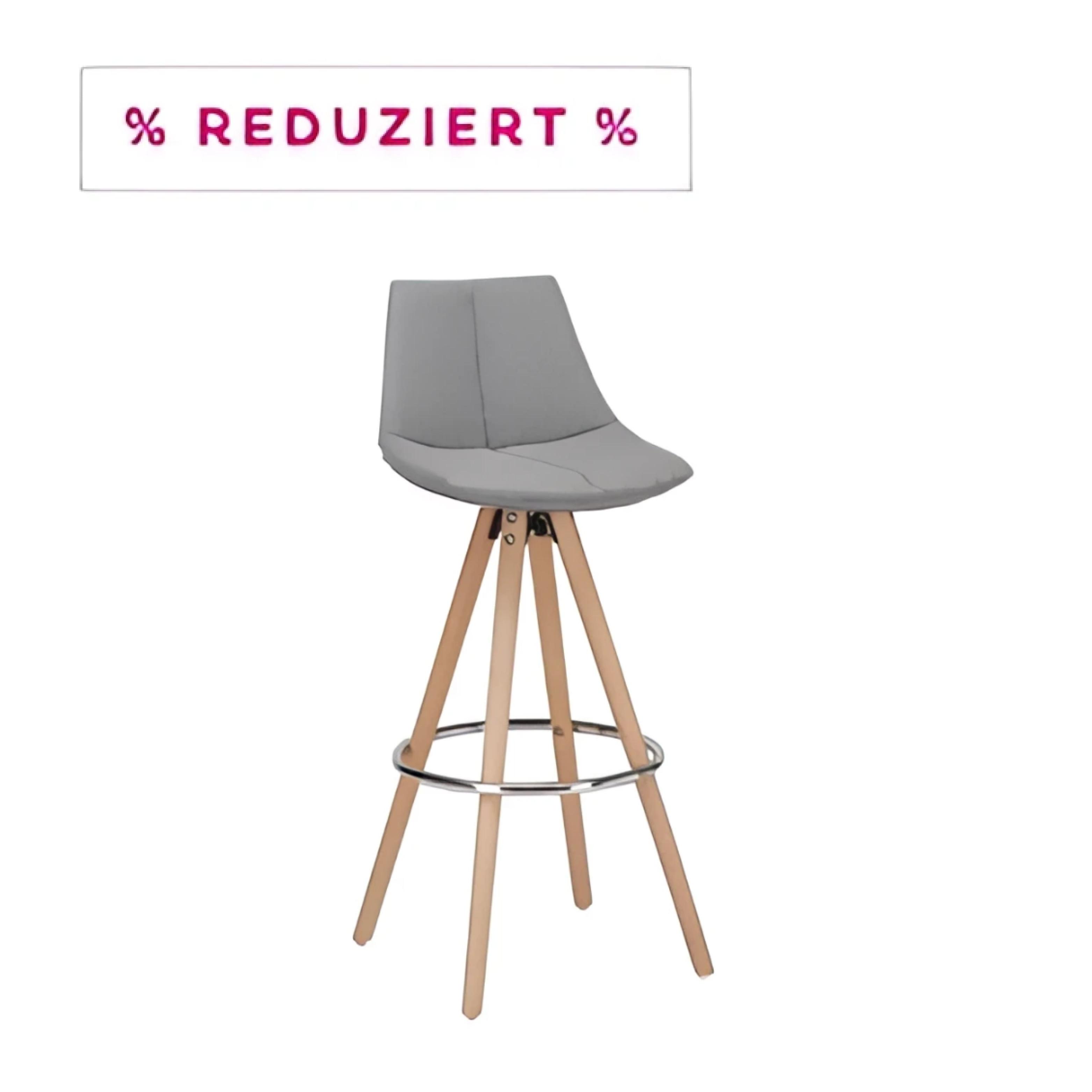 grauer Barhocker mit Reduziert-Eyecatcher