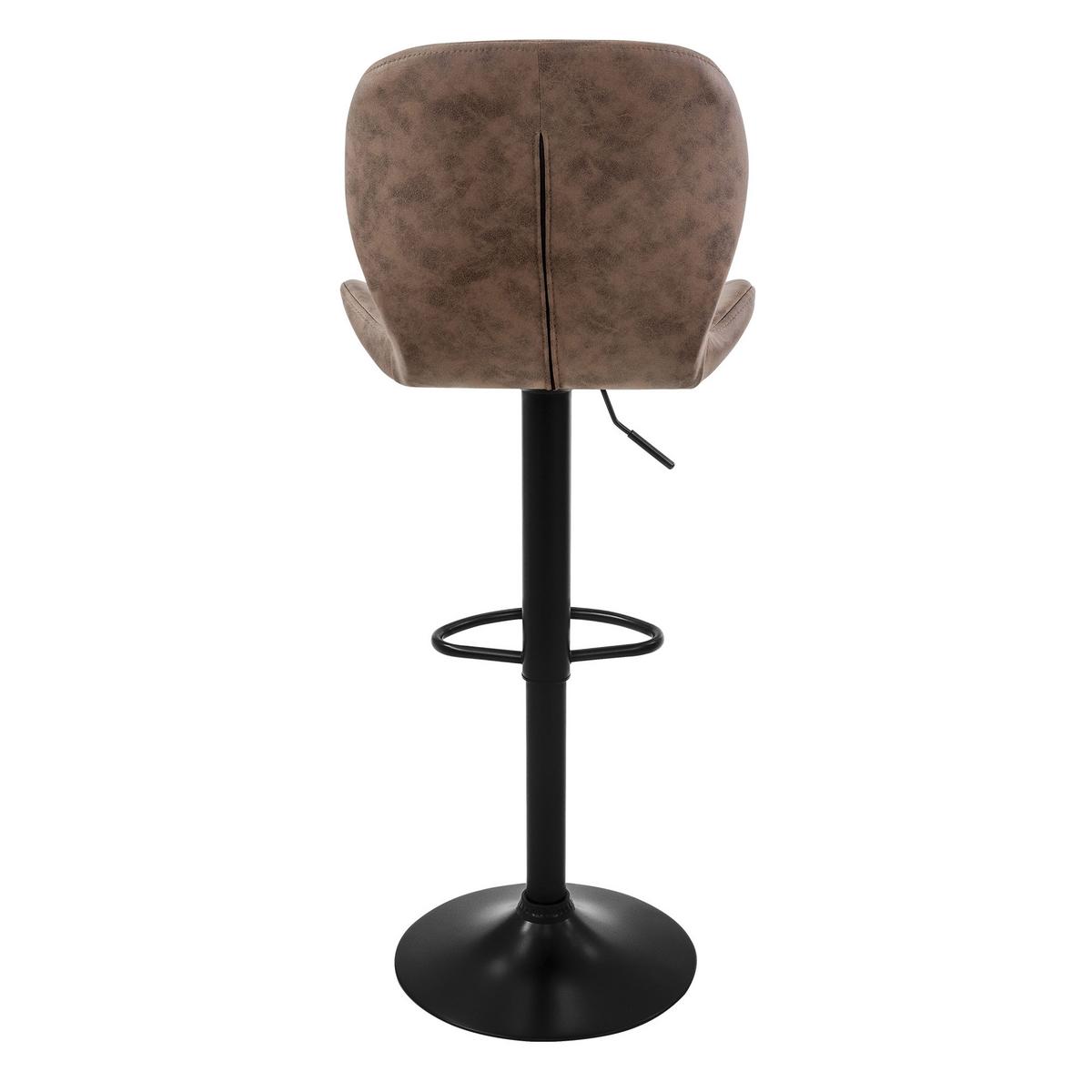 BARHOCKER 2er Set Braun aus Kunstleder drehbar/höhenverstellbar - Schwarz/Braun, Metall (41/110/47cm) - ML-DESIGN
