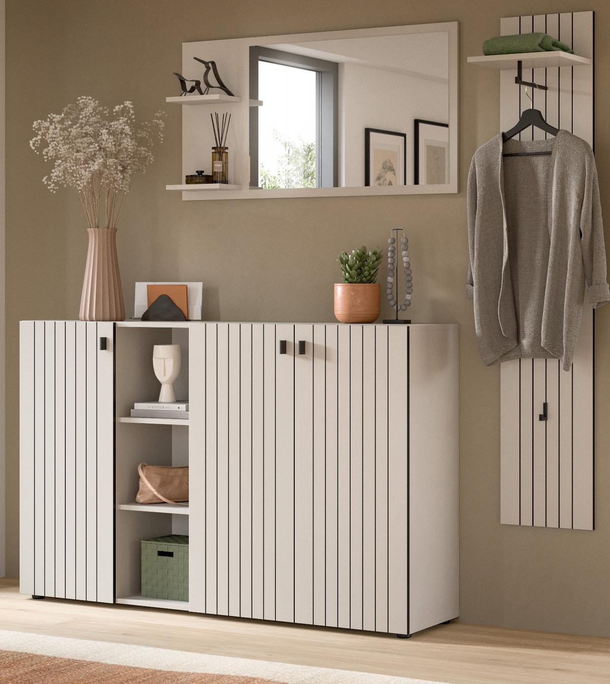 GARDEROBENPANEEL Kaschmir 31 x 160 cm, Flurgarderobe mit Kleiderstange - Kaschmir, Holzwerkstoff/Metall (31/160/27cm) - Inn.Furn