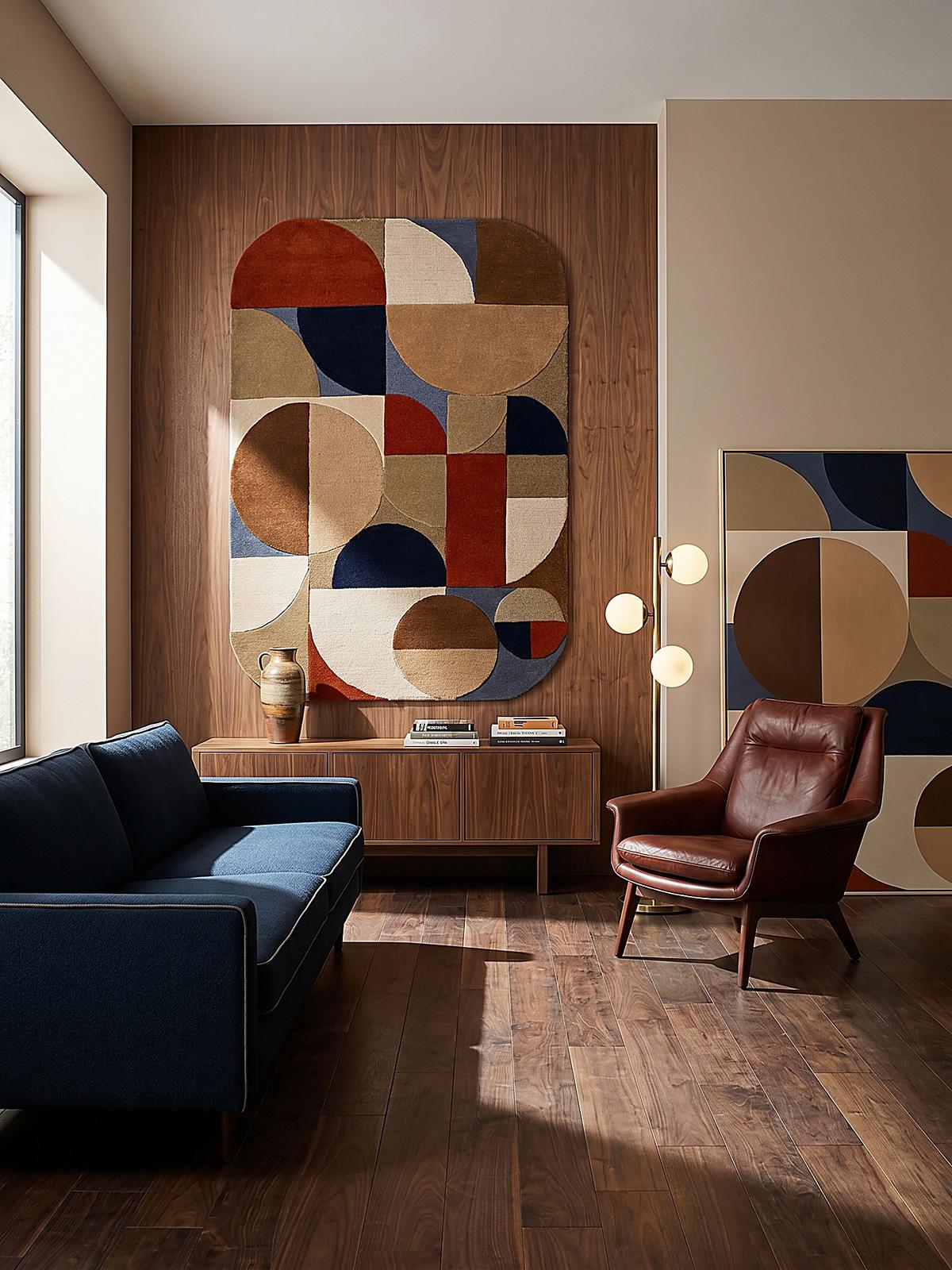 WOLLTEPPICH HALLEIN, geometrisch, Terrakotta-Bunt, 200 x 290 cm - Orange, Textil (200/290cm) - KADIMA DESIGN