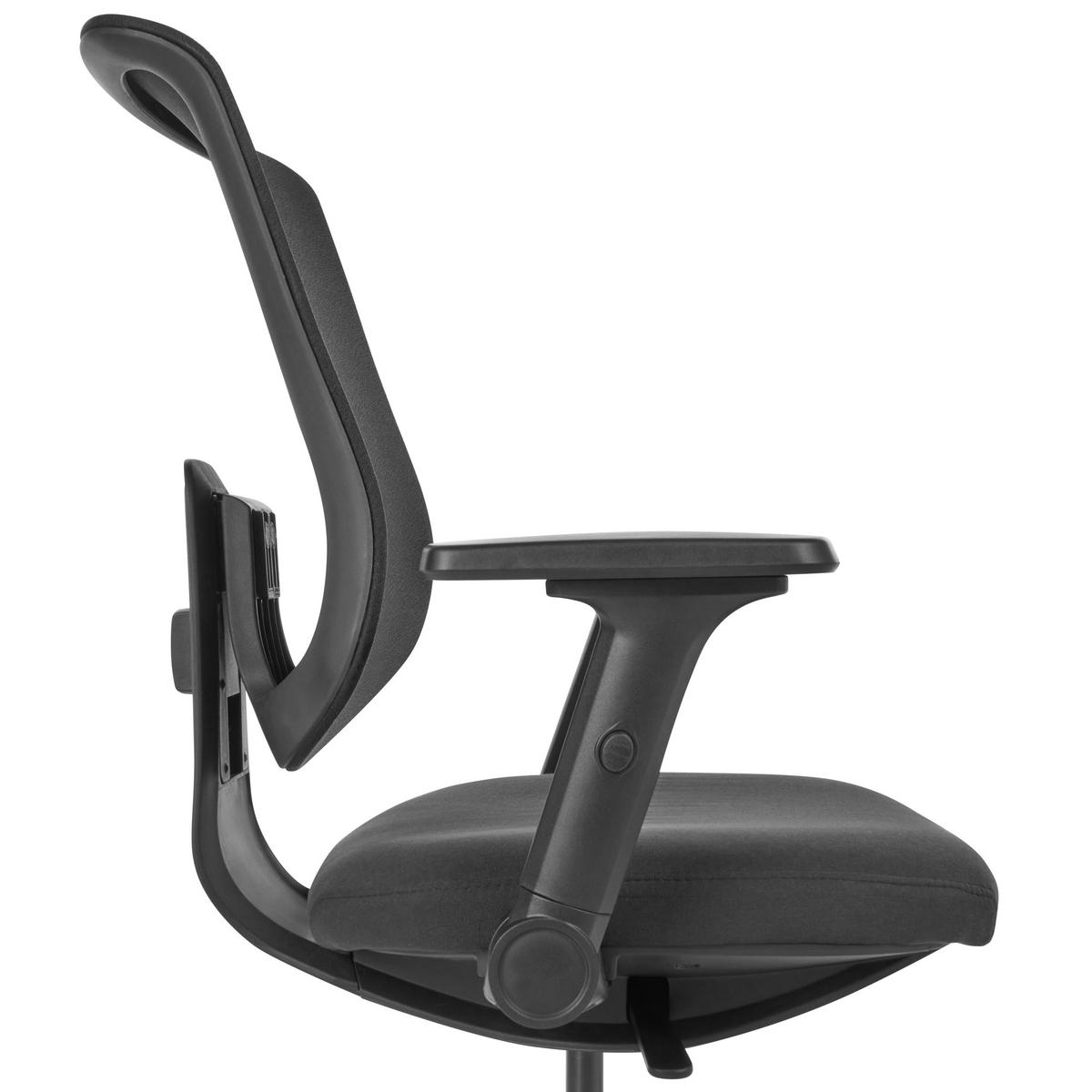 BÜROSTUHL Stoff Schwarz Sero - Schwarz, Textil (66/95/58cm) - Beliani