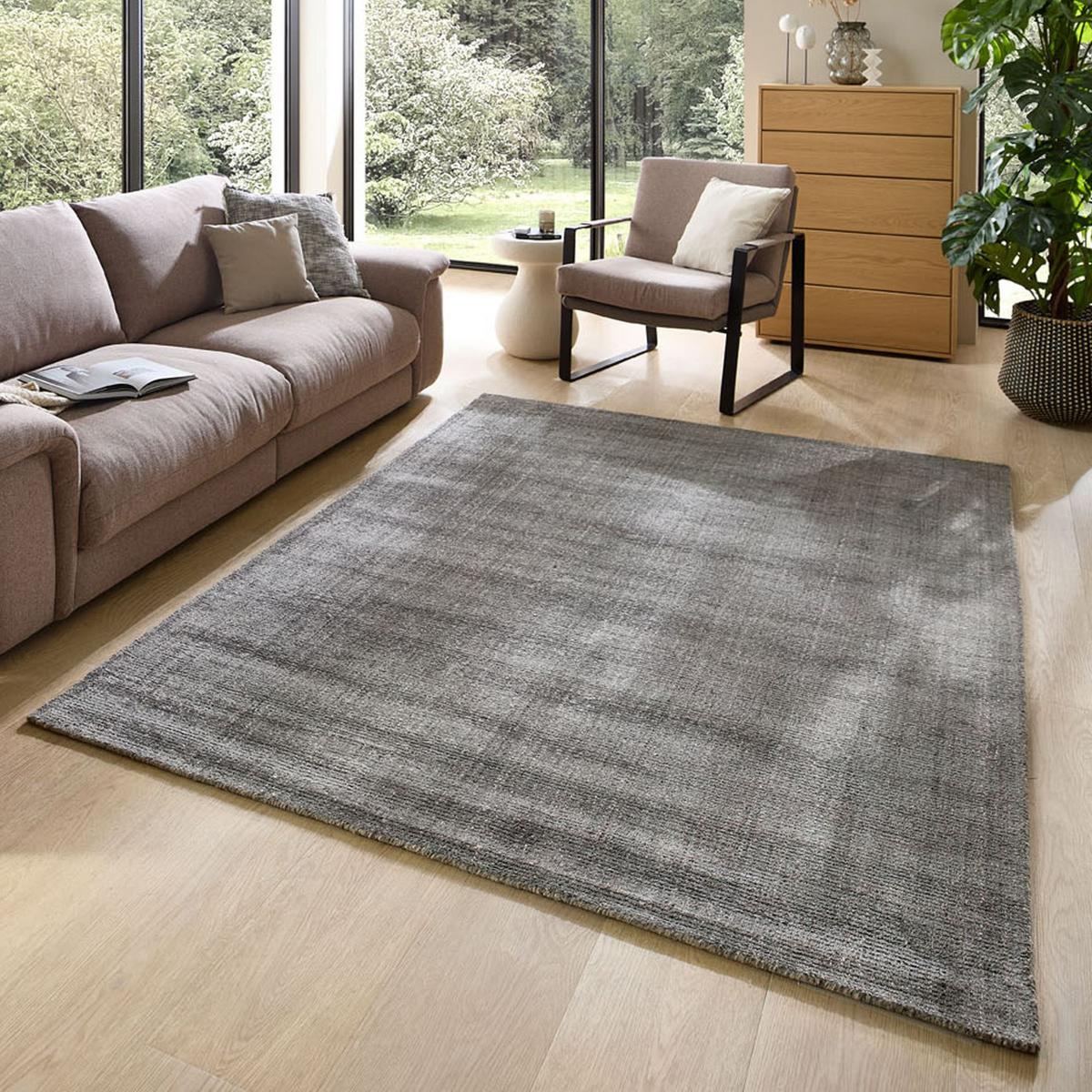 HANDWEBTEPPICH Venus 170x240 cm - Anthrazit, Textil (170/240cm) - THEKO