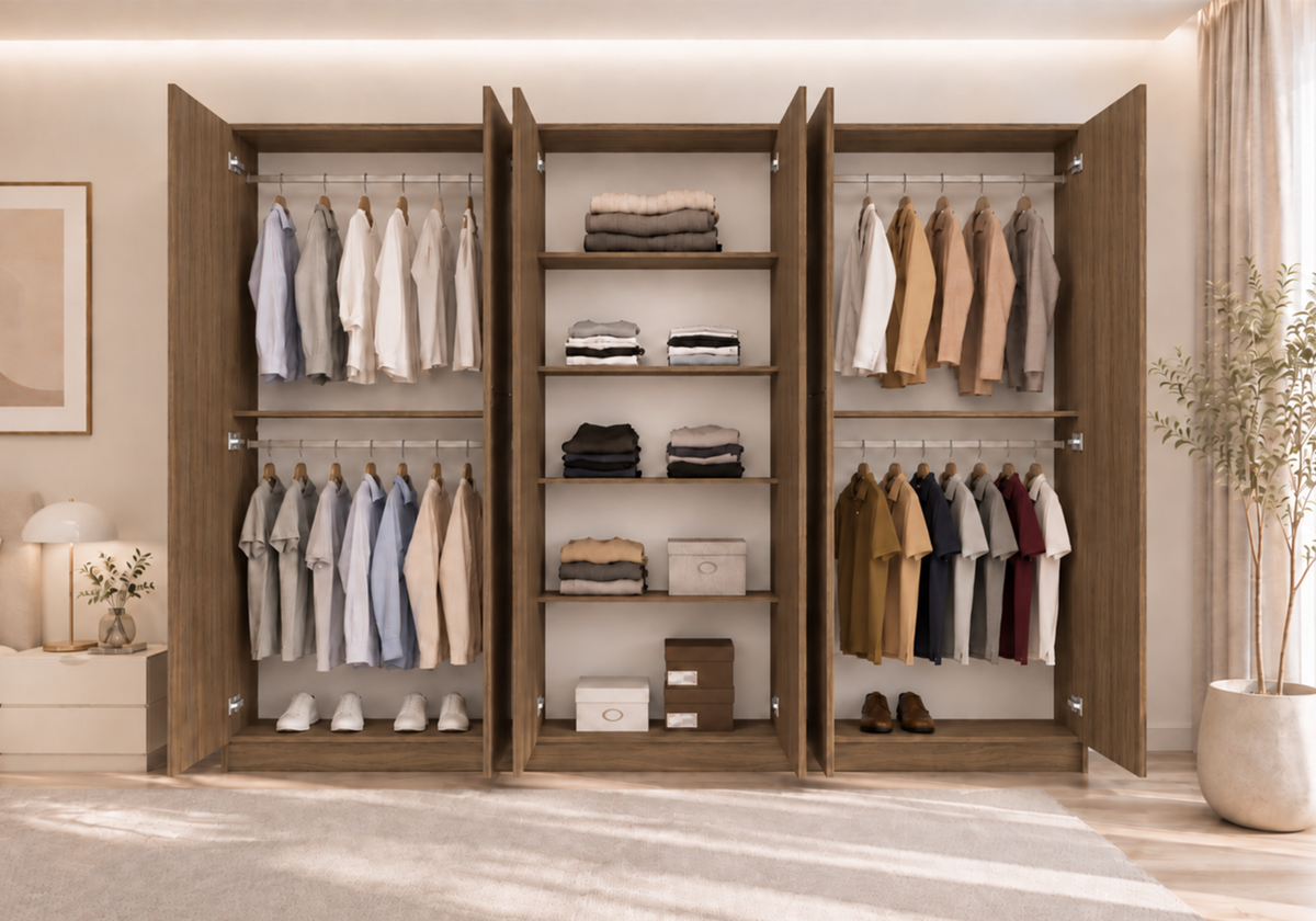 DREHTÜRENSCHRANK ROSA III 6D 230/210/55 cm 6-türig Nussbaum - Kaschmir/Nussbaumfarben, Holz/Holzwerkstoff (230/210/55cm) - imoebel24