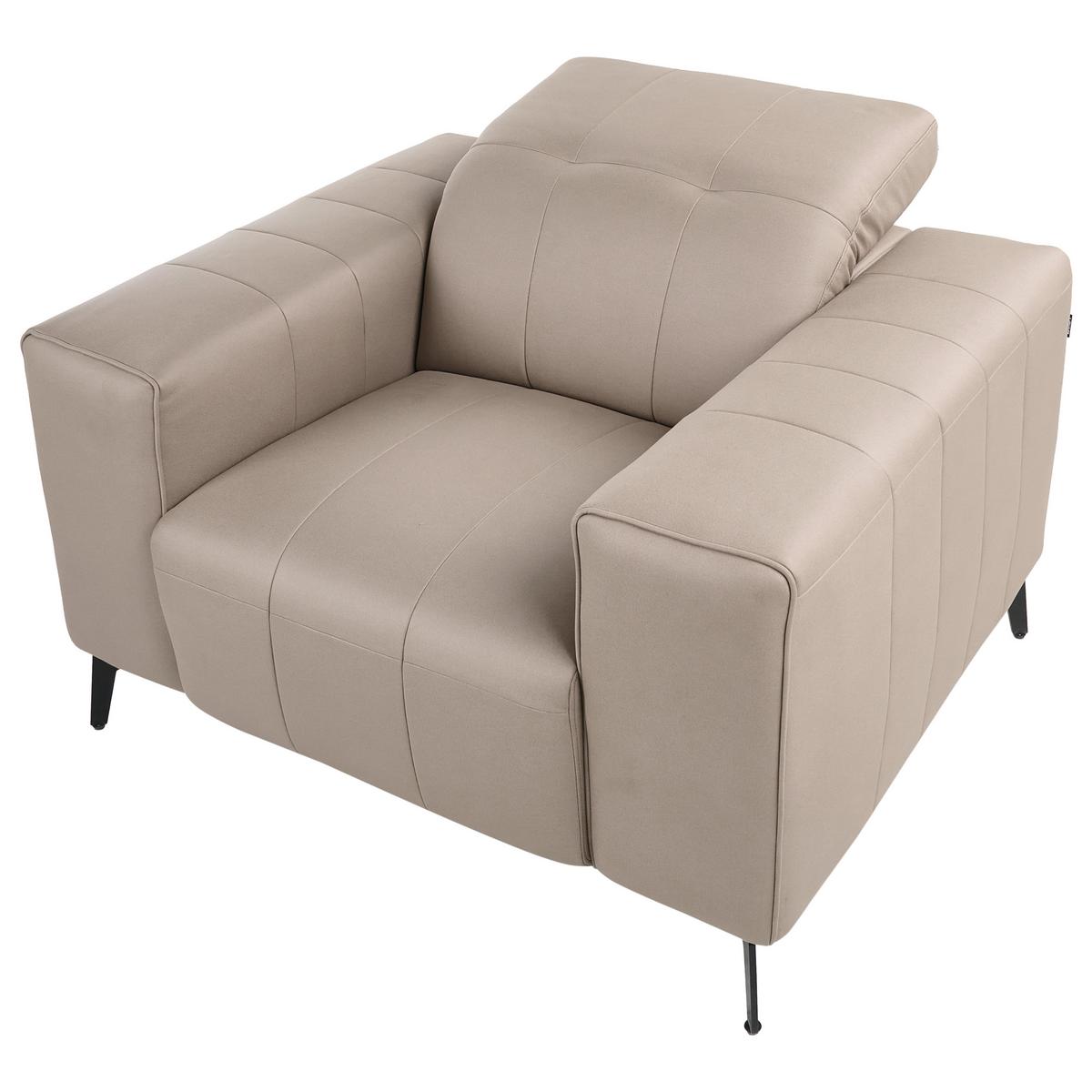 SESSEL Stoff Taupe Ommel - Taupe, Textil (110/80/102cm) - Beliani