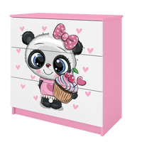 KOMMODE Babydreams Panda 81/81/41 - Rosa, Holzwerkstoff (81/81/41cm) - RAUMHIRSCH FURNITURE