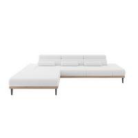ELEKTRISCHES ECKSOFA Links MONA 316x205x85 Weiß Bouclé - Weiß, Holzwerkstoff/Textil (316/205cm) - ALTDECOR