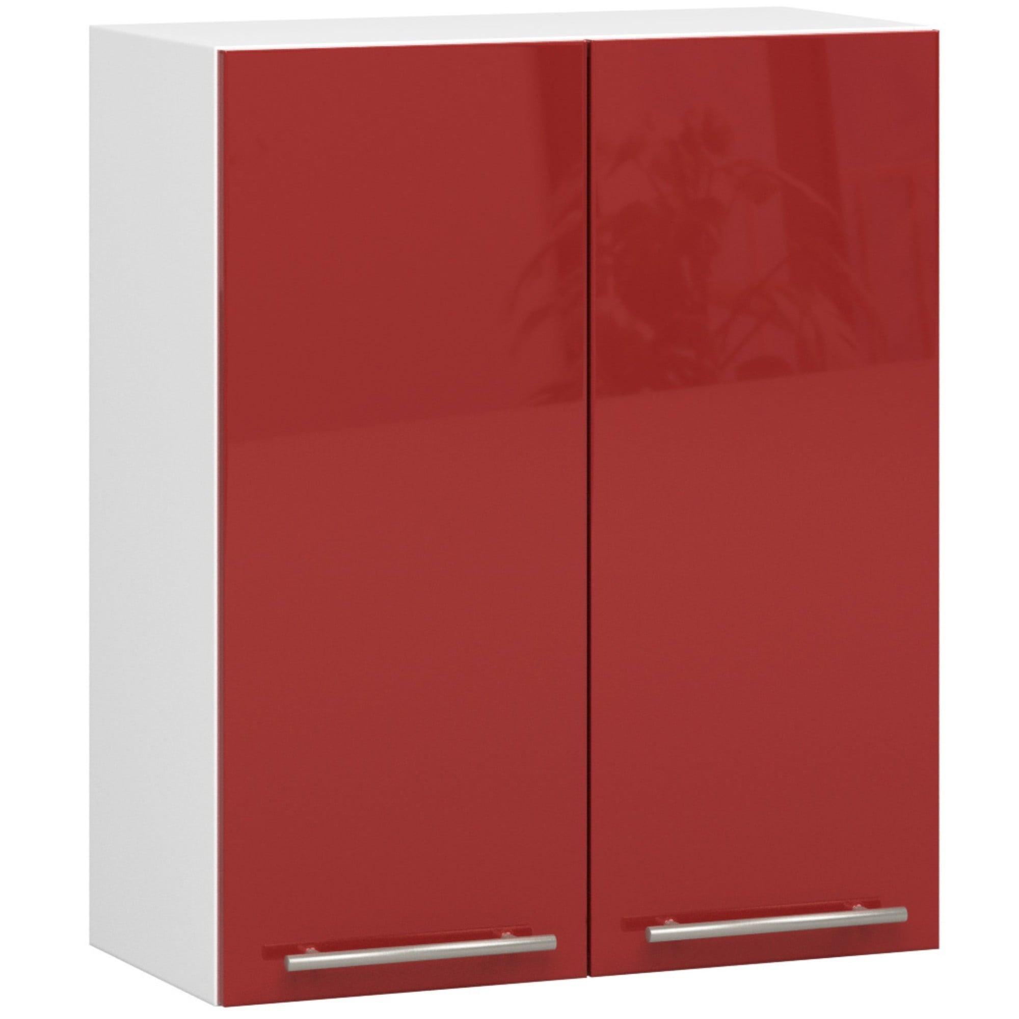HÄNGESCHRANK Weiß, Rot Glanz 72/60/30 - Rot/Weiß, Holzwerkstoff (60/72/30cm) - RAUMHIRSCH FURNITURE