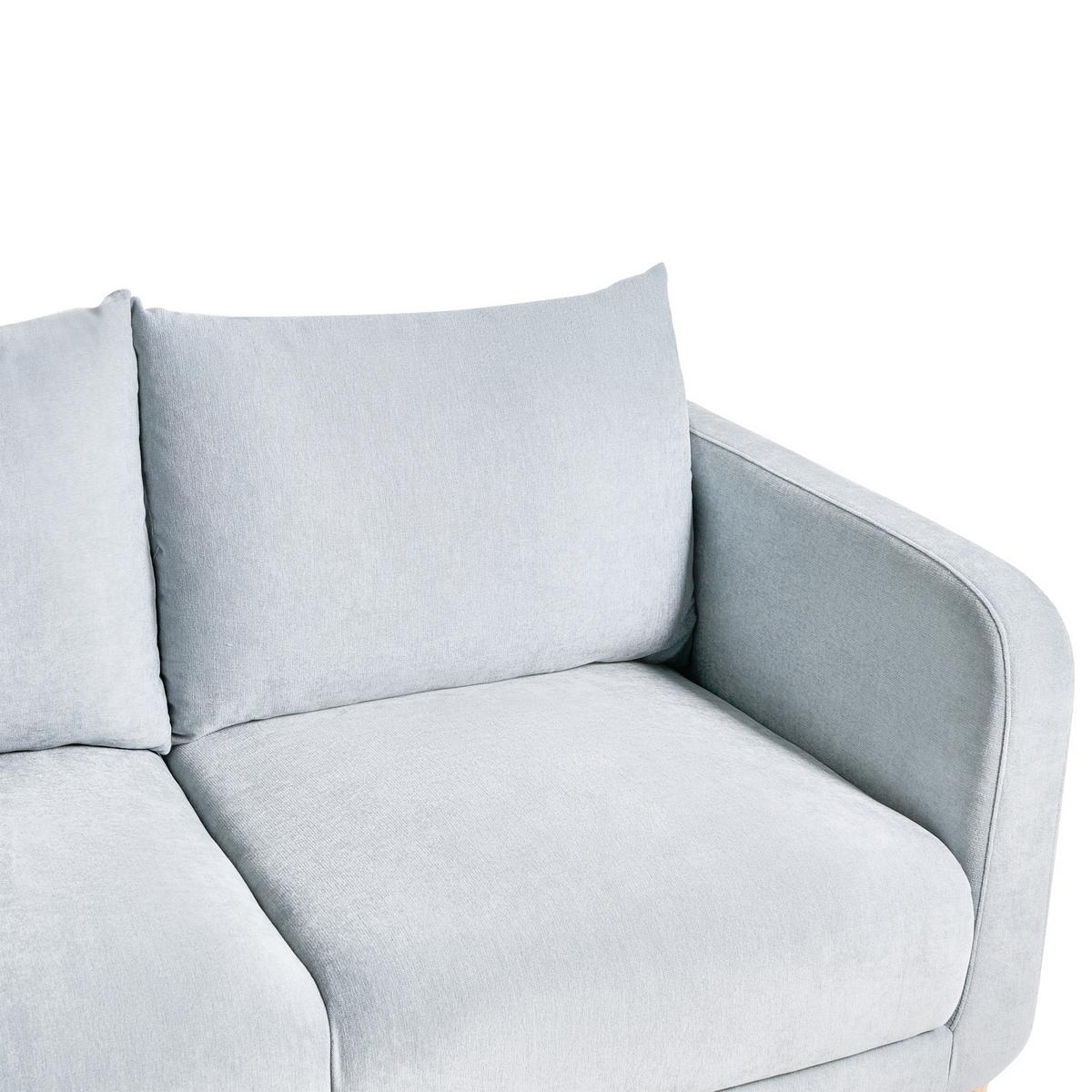 2-SITZER-SOFA Chenillegewebe Hellblau Gimo - Hellbraun, Textil (149/83/80cm) - Beliani