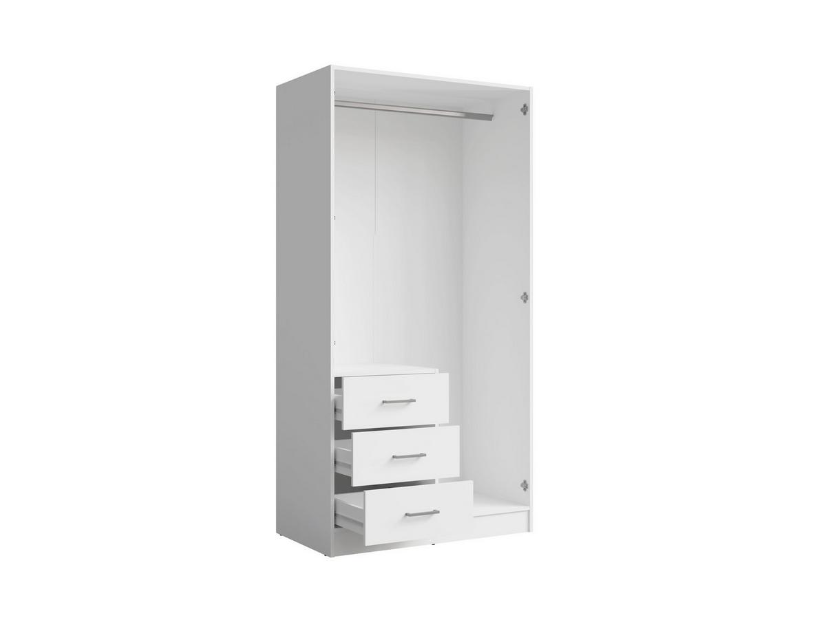 KLEIDERSCHRANK Weiß 101/200,5/58 - Weiß, Holzwerkstoff (101/201/58cm) - RAUMHIRSCH FURNITURE
