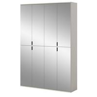 GARDEROBENSCHRANK Kaschmir 122 x 193 cm, Flurschrank mit Spiegel - Kaschmir/Schwarz, Glas/Holzwerkstoff (122/193/34cm) - Inn.Furn