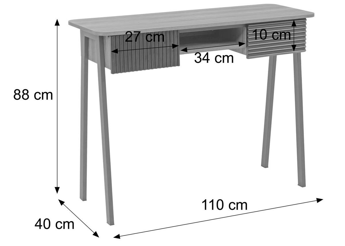 KONSOLENTISCH rechteck Walnuss Dekor - Walnussfarben, Metall (40/110/88cm) - MCW