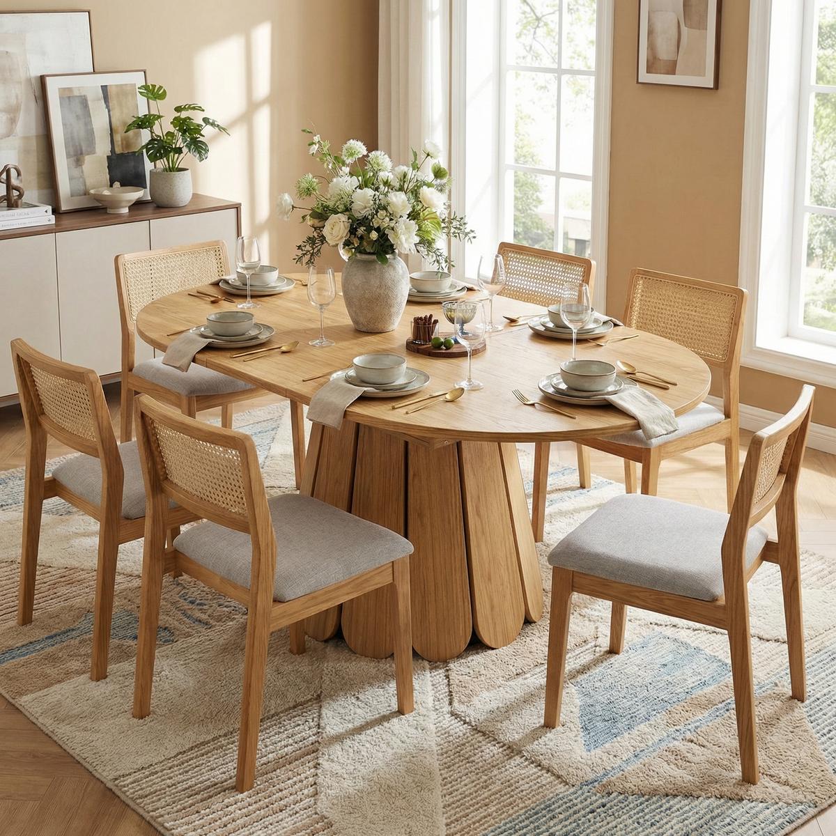 ESSTISCH ausziehbar 118-158 cm Vintage Holzoptik - Eichefarben/Beige, Holzwerkstoff (118/118/76cm) - Urban Meuble