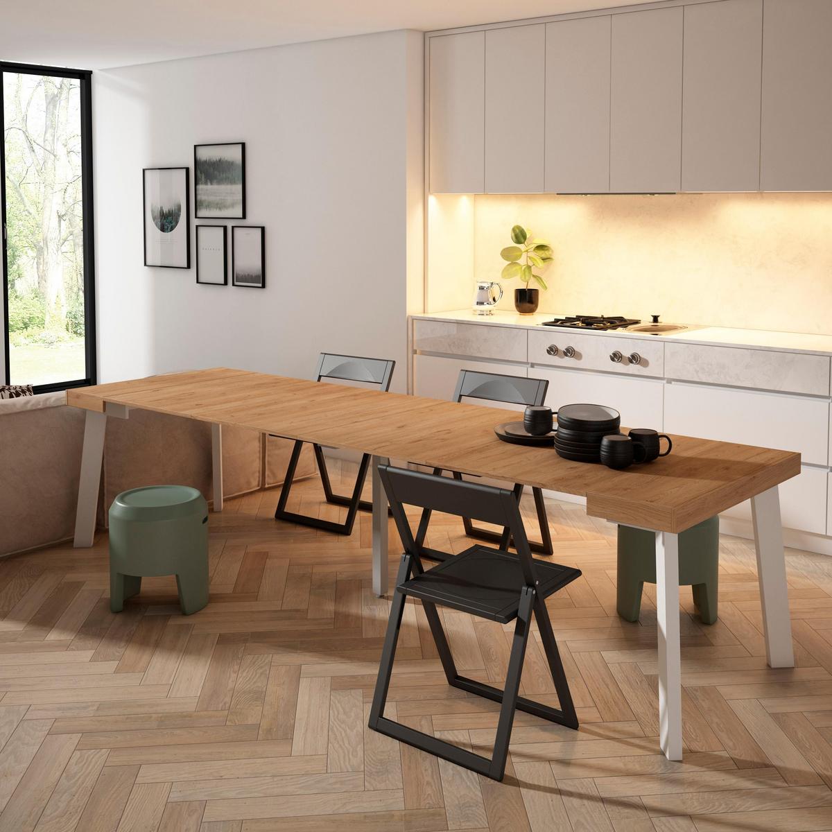 ESSTISCH ausziehbar 58 bis 302cm, für 14 Gäste, eiche, 58/90/73cm - Eichefarben, Holzwerkstoff (90/302/73cm) - Skraut Home