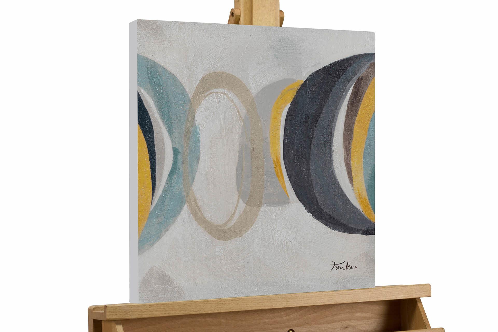 ACRYLBILD HANDGEMALT 40/40 cm - Beige/Grau, Holz/Textil (40/40cm) - KUNSTLOFT
