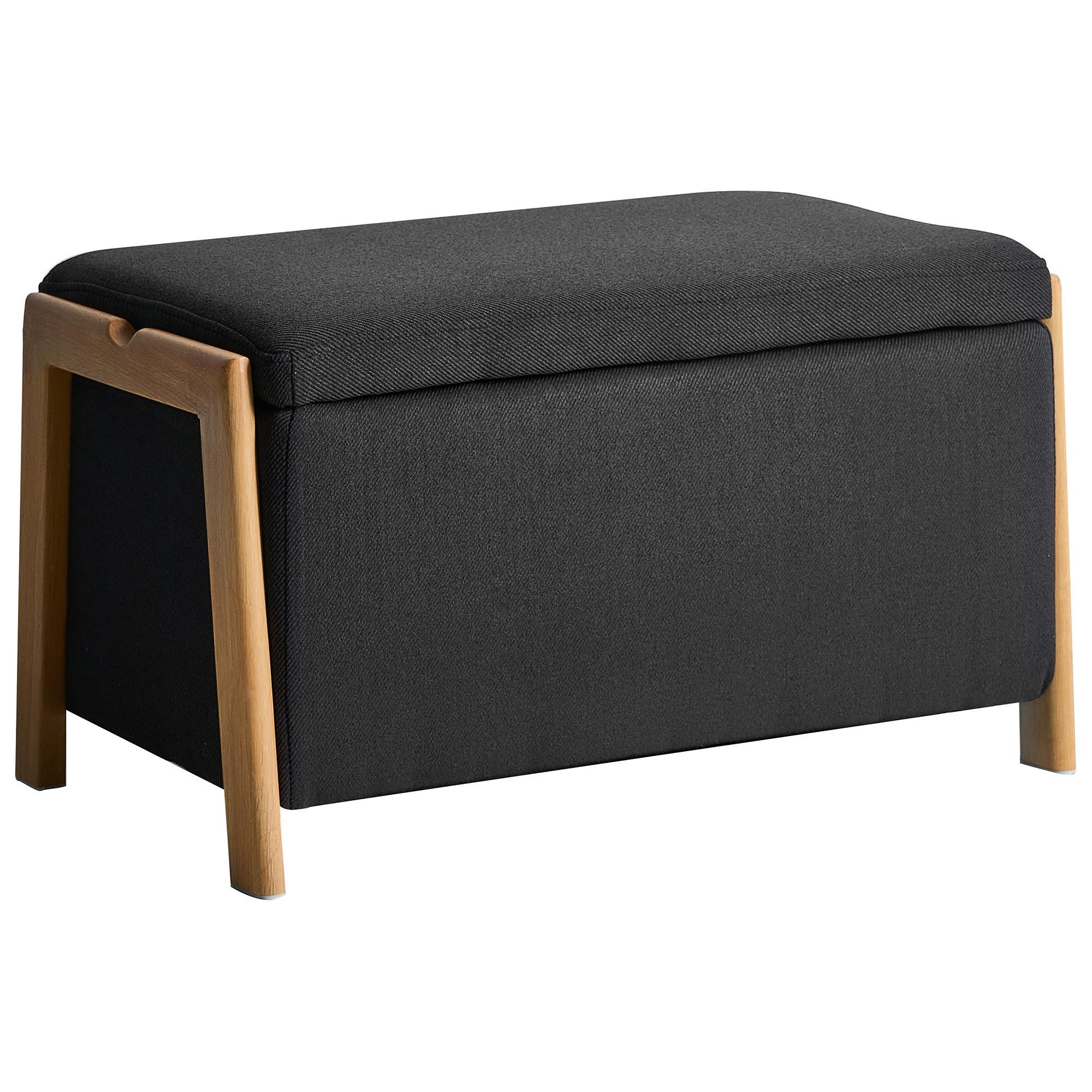 SITZBANK Schwarz Edland - Schwarz/Braun, Textil (75/44/43cm) - Beliani