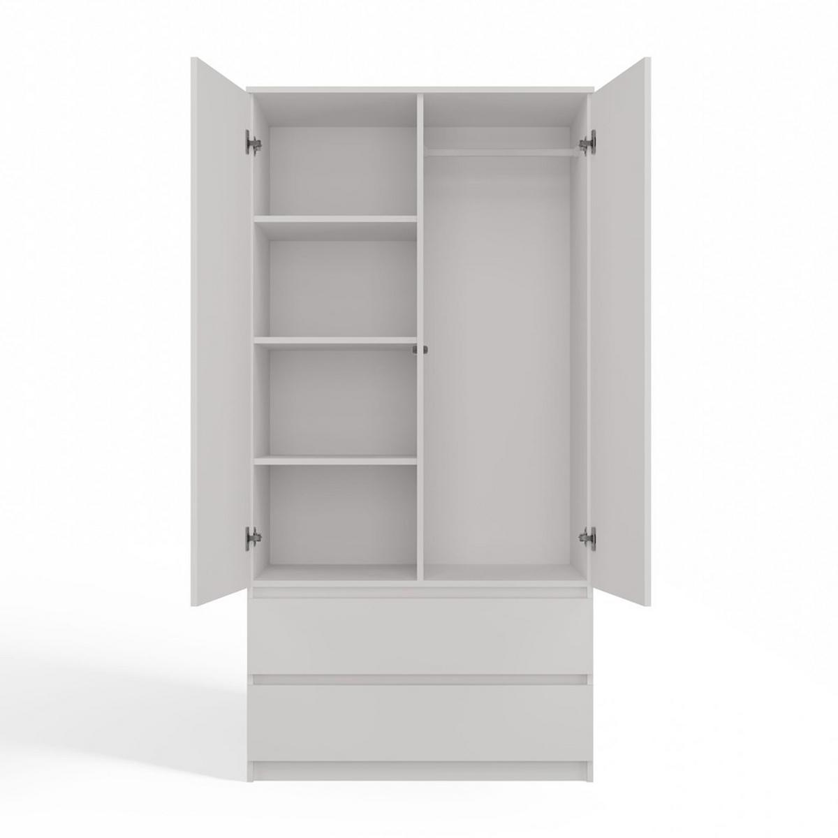 KLEIDERSCHRANK Weiß 90/180/50 - Weiß, Holzwerkstoff (90/180/50cm) - RAUMHIRSCH FURNITURE