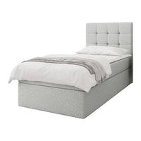 BOXBETT Luanda Boucle Single - H3 - Hellgrau/Schwarz, Holz/Kunststoff (90/200cm) - MIRJAN24