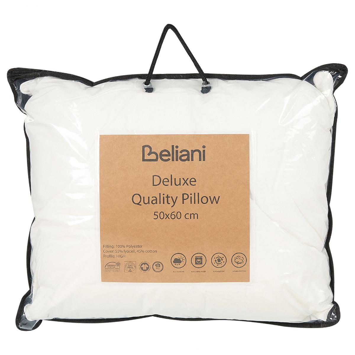 KISSEN 2er-Set Weiß 60/50 cm Triglav - Weiß, Textil (60/50cm) - Beliani