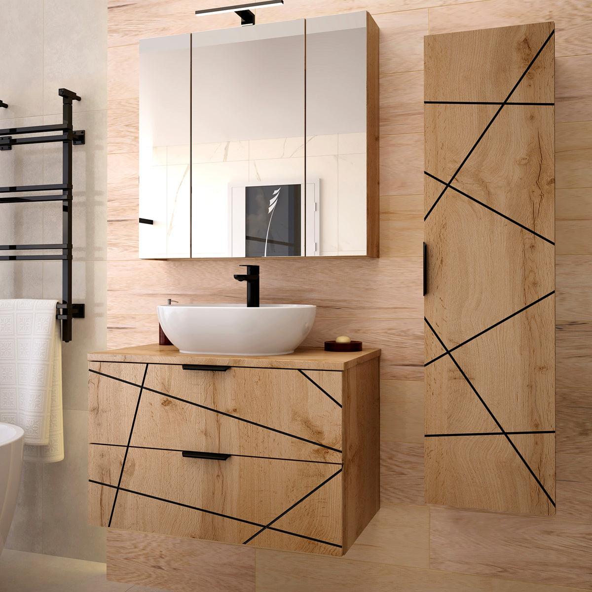 WASCHTISCHUNTERSCHRANK 80cm Teren Holz - Braun, Holzwerkstoff (80/50/45.8cm) - Petits-meubles
