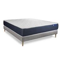 BETT Actimemo sleep Memory-Schaum 180 x 200 cm h1 - Kit Bettgestell Grau - Beige/Grau, Karton/Holz (180/200cm) - ACTISOM