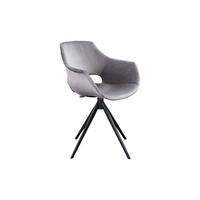 DREHSTUHL ZAJA Grau Velvet Drehbar (360°) (1er-Set) - Braun/Grau, Textil (57/85/59cm) - KAWOLA