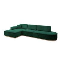 ECKSOFA Ottomane Links IREA-L2 - 327x165x80 cm Grün - Dunkelgrün, Holzwerkstoff/Textil (327/165cm) - ALTDECOR