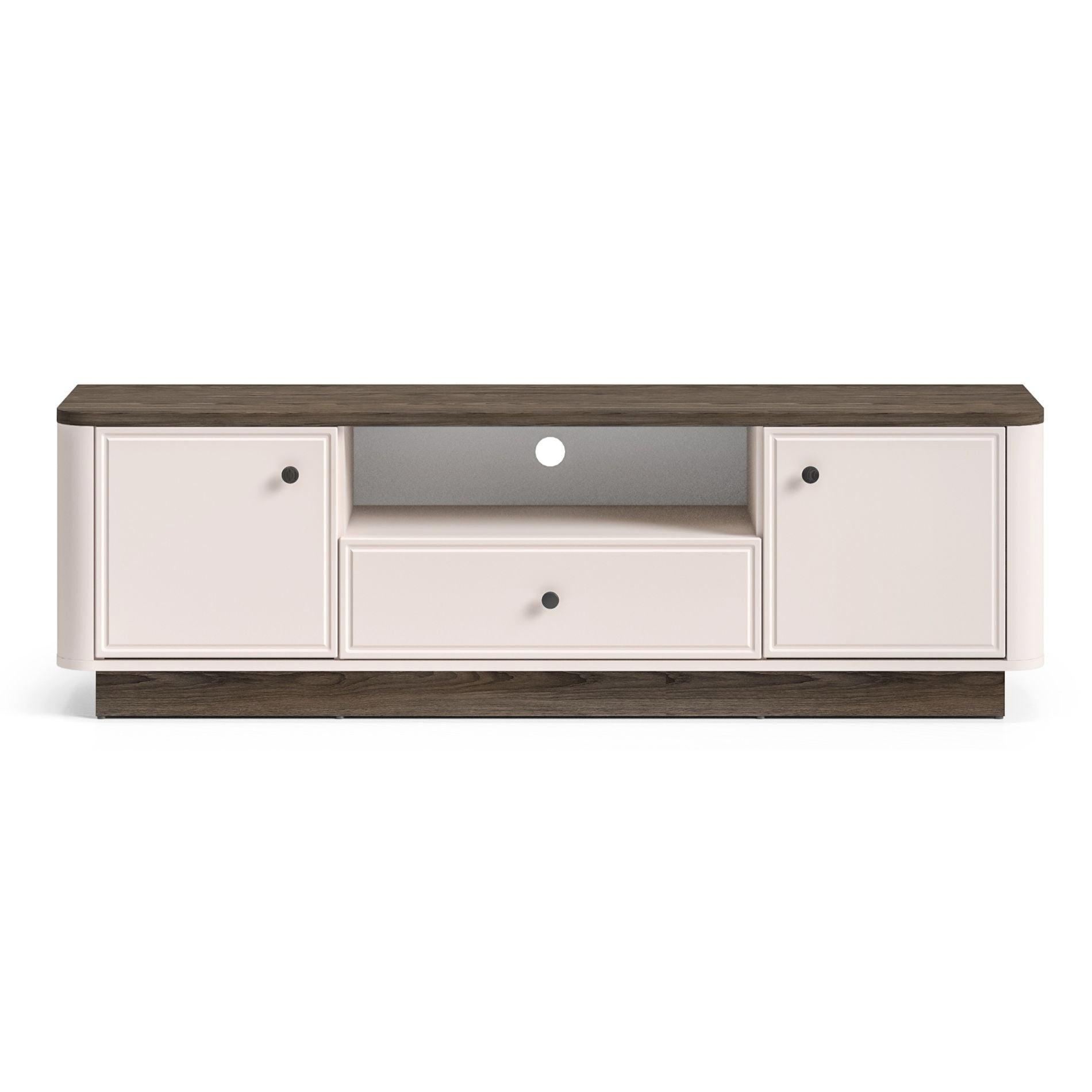 TV-LOWBOARD Vilavio Kaschmir/Eicheoptik Dunkel 160 cm - Taupe/Dunkelbraun, Holzwerkstoff/Metall (160/50/40cm) - Selsey