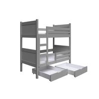 ETAGENBETT MIA mit Bettkasten 80x160 cm Hellgrau - Hellgrau, Holz (80/160cm) - MASSENO