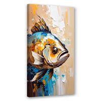 LEINWANDBILD Fisch Meerestier 60x120cm - Beige, Textil (60/120cm) - Feeby