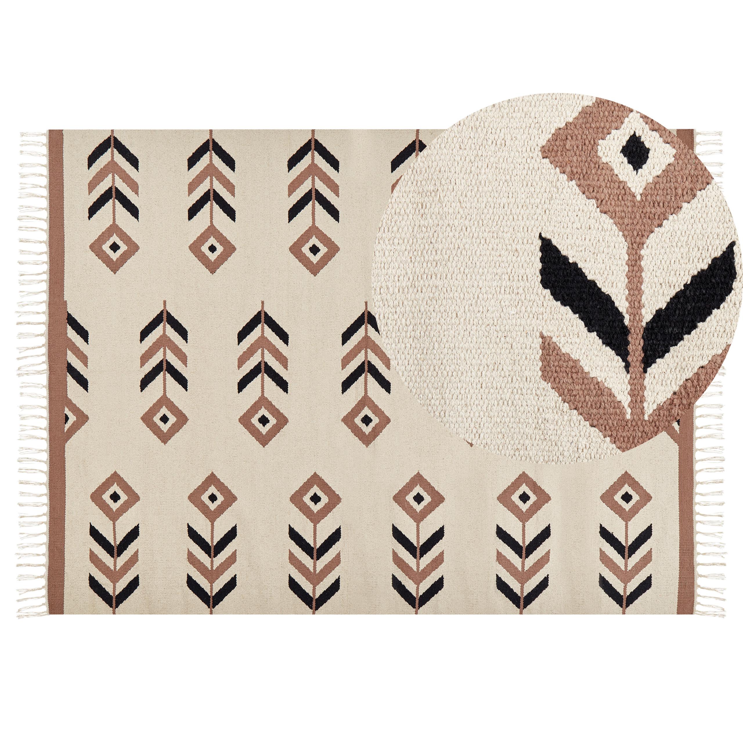 KELIM-TEPPICH Niavan 200/140 cm - Beige, Textil (140/200cm) - Beliani