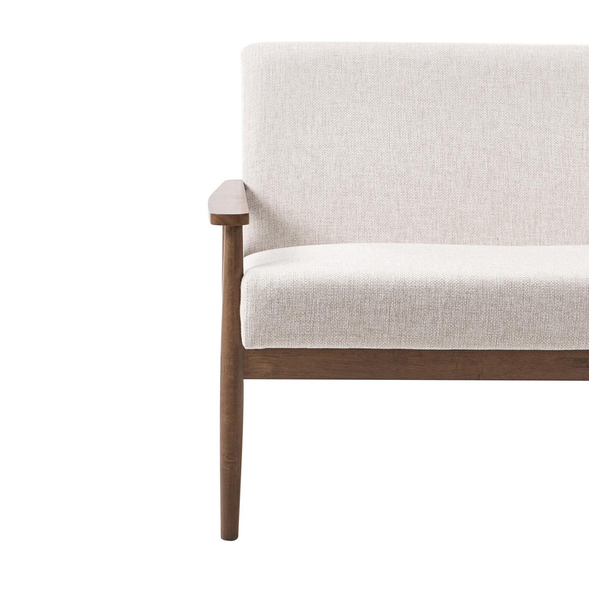 SOFA 2-Sitzer Dunkelbraun/Beige Esrum - Beige/Dunkelbraun, Holz/Textil (111/79/72cm) - Beliani