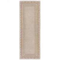WOLLTEPPICH WENSUM, mit grafischem Muster mit Rahmen, Beige, 80 x 230 cm - Beige, Textil (230/80cm) - KADIMA DESIGN