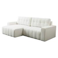 ECKSOFA Masone - Creme/Schwarz, Holz/Kunststoff (245/143cm) - MIRJAN24