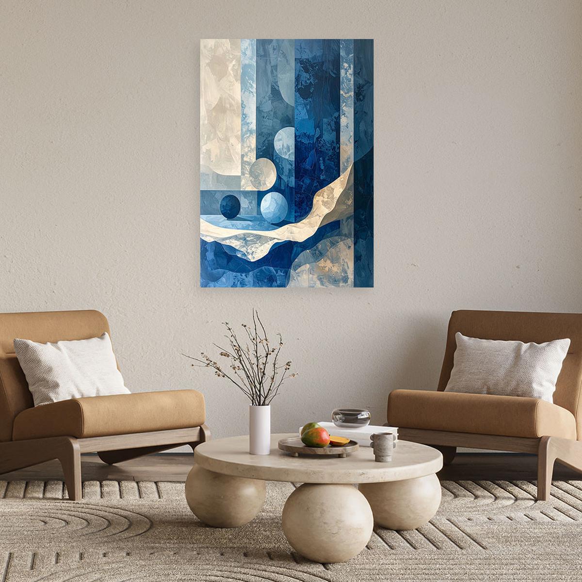 LEINWANDBILD Abstraktion 30x45cm - Blau, Textil (30/45cm) - Feeby