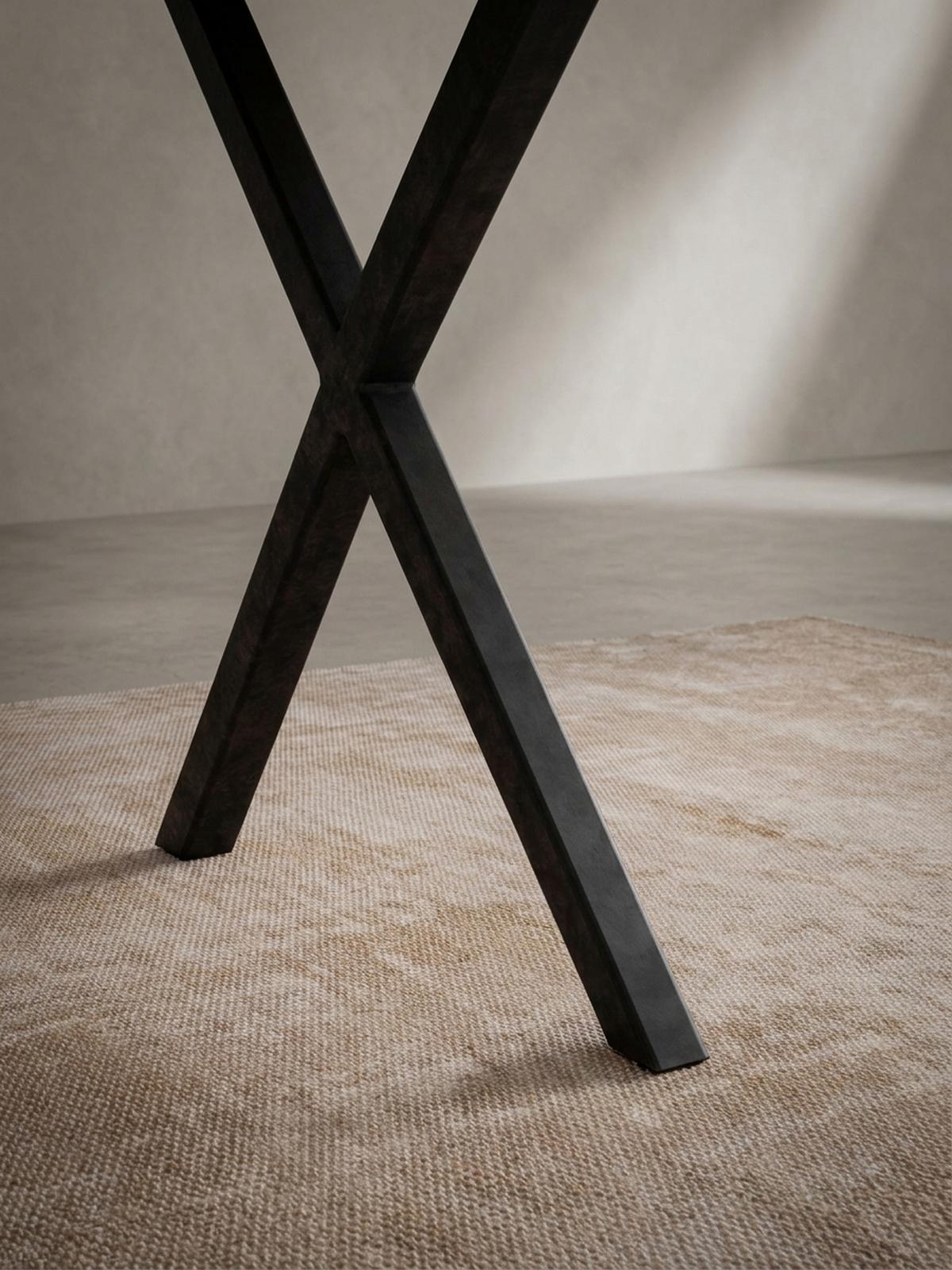 ESSTISCH Massivholz Metall X-Gestell Baumkante Industrial KRETA, Goldbraun-Schwarz 180x90x76 cm - Schwarz/Braun, Holz/Metall (90/180/76cm) - KADIMA DESIGN