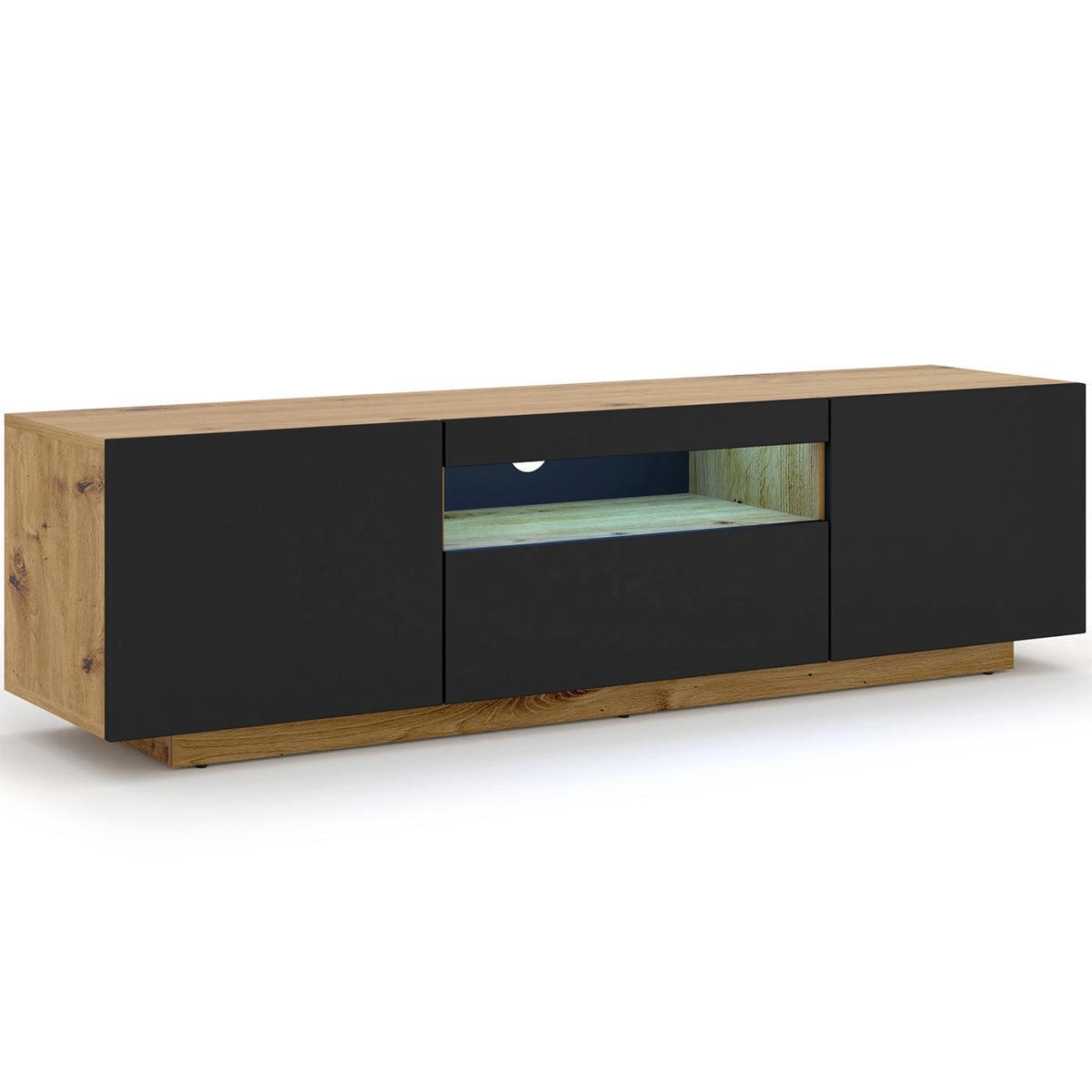 TV-MÖBEL Aurus Holz und Schwarz - Eichefarben/Schwarz, Holzwerkstoff (150/36/37cm) - Petits-meubles