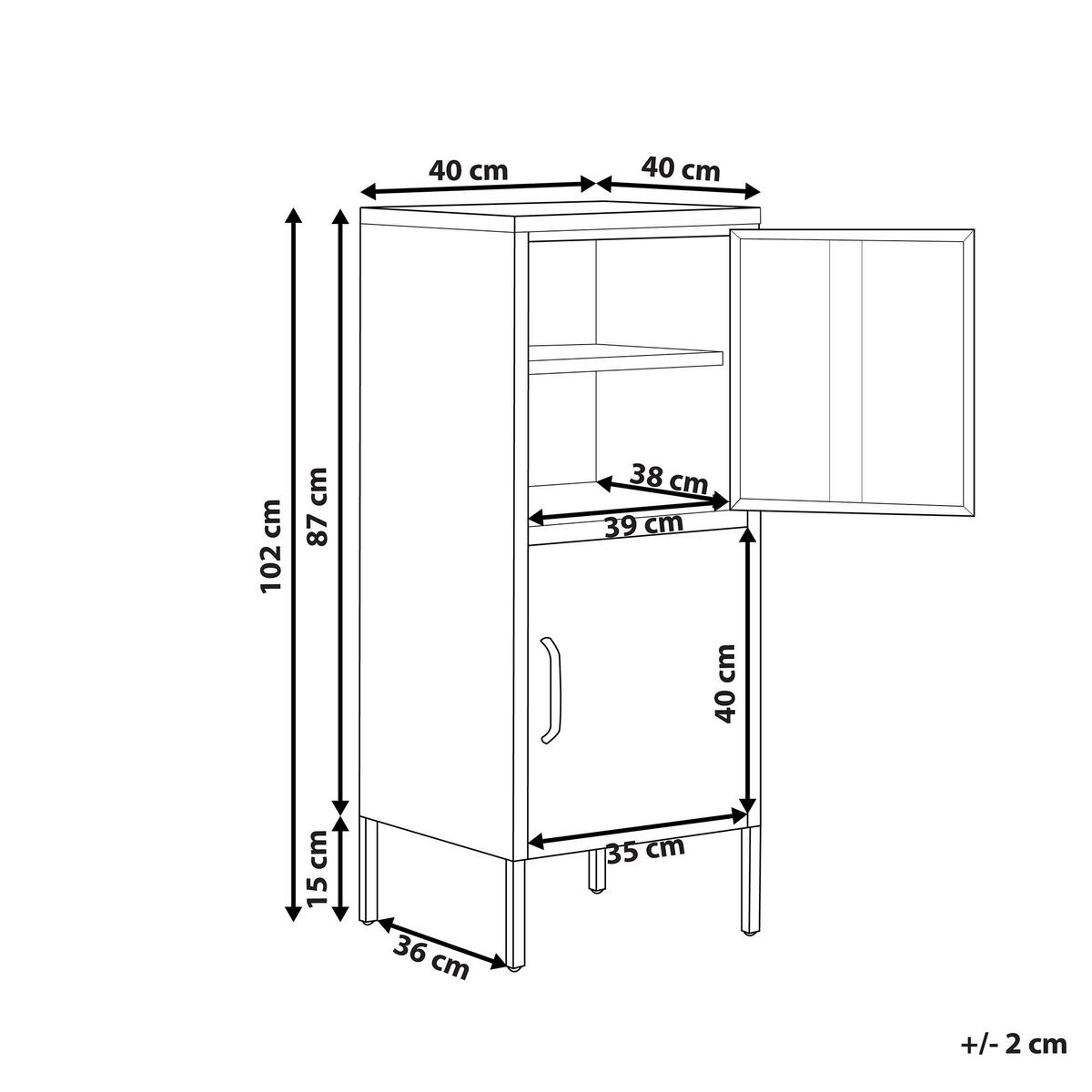 AKTENSCHRANK grün 2 Türen Huron - Grün, Metall (40/102/40cm) - Beliani