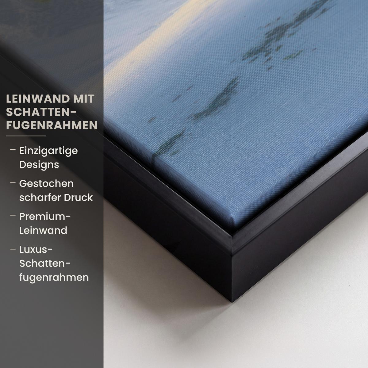 LEINWAND Bilder mit Rahmen - Baum - Jahreszeiten - Winter - Landschaft - 50x50 - Multicolor, Textil (50/50cm) - MuchoWow