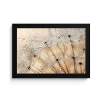 POSTER MIT RAHMENGERAHMTES BILD Löwenzahn - Abstrakt - Natur - Beige 30x20 cm - Braun, Papier (30/20cm) - MuchoWow