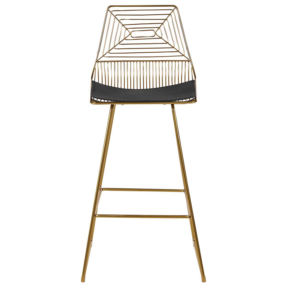 BARSTUHL 2er-Set Metall Gold Bisbee - Goldfarben, Textil/Metall (50/110/49cm) - Beliani