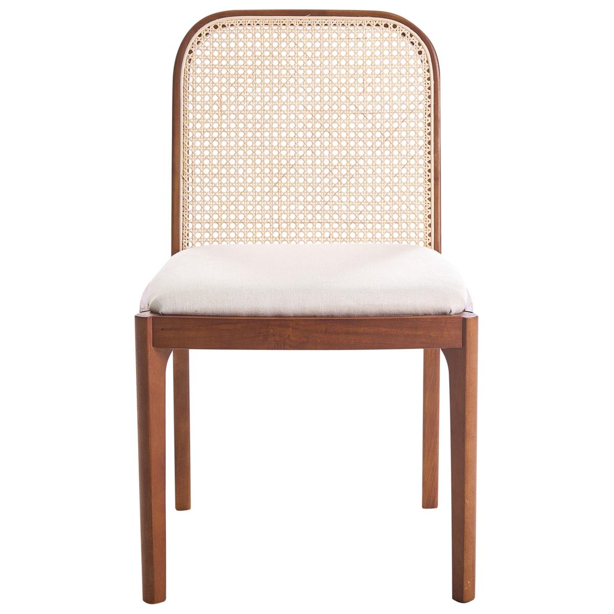 ESSZIMMERSTUHL 2er-Set Stoff Braun/Beige Edina - Beige, Textil (50/80/54cm) - Beliani