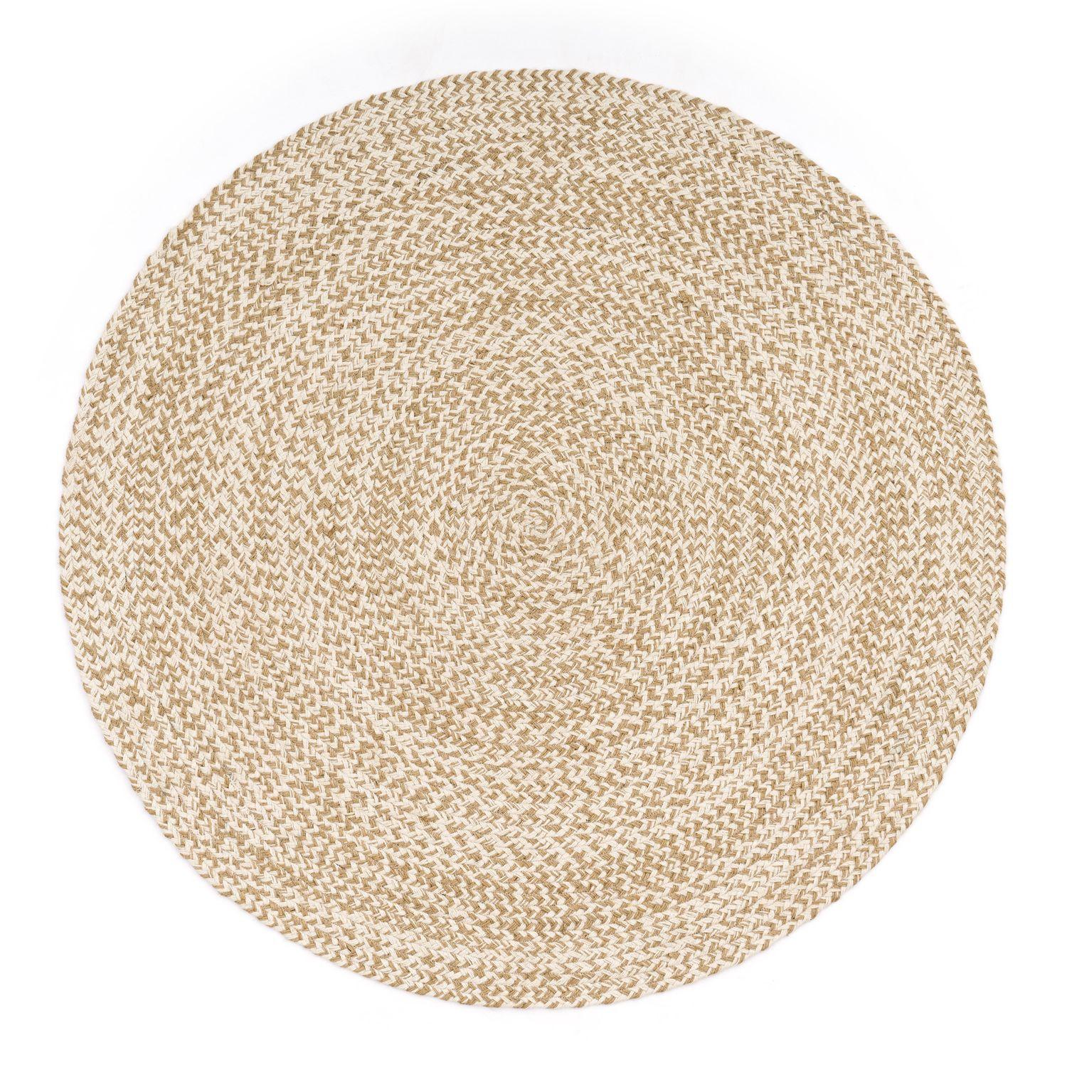 FLACHWEBETEPPICH Cutout Beige Ø 80 cm - Beige, Naturmaterialien (80/80cm) - TT Home