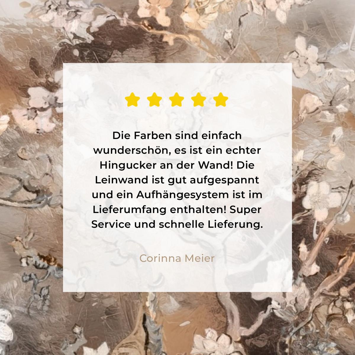 LEINWANDBILD Mandelblüte - Kunst - Van Gogh - Beige - Abstrakt Gemälde 60x40 cm - Braun, Textil (60/40cm) - MuchoWow
